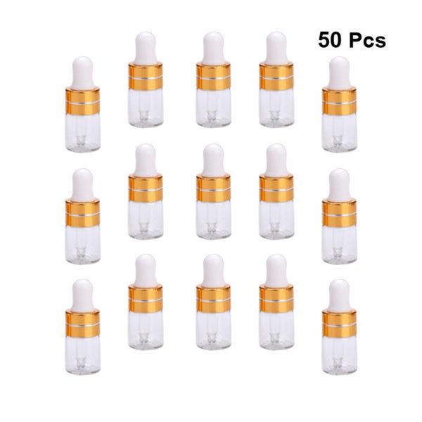 

storage bottles & jars 50pcs 2ml small glass dropper bottle essential oil subpackaging refillable