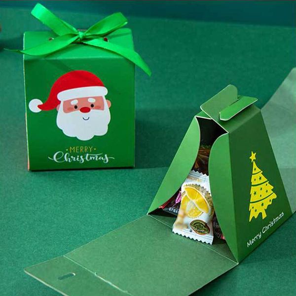 

gift wrap 10pcs diy christmas candy box bags santa claus cookie packaging bag merry party decoration year kids