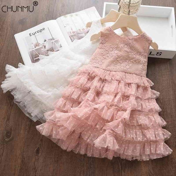 

flower toddler girls dress lace tutu princess casual sleeveless kids party es children clothing for baby 210508, Red;yellow