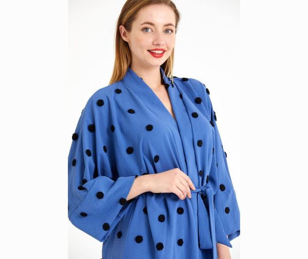 

women's swimwear tunic & robe kimono with polka dot,  fits all | oversize, White;black
