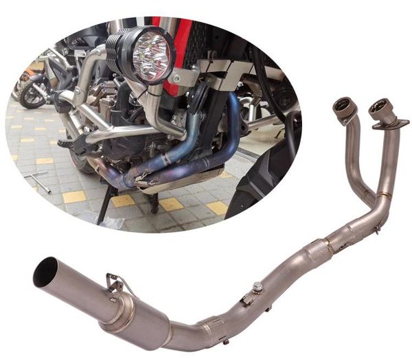 

motorcycle exhaust system for crf1000 front section modified titanium alloy pipe 2021