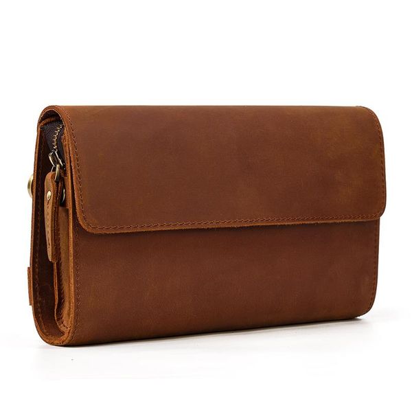 

crazy horse leather men wallets clutch bag phone card holder male purse party clutches day hand, Red;black