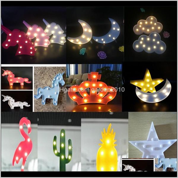 Decorazioni Lampada da tavolo per bambini carini Luci a led natalizi Flamingo Heart Pine Shape Home Night Light Decorazione della stanza Lampade Modellazione Rx Rw3Il