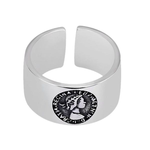 

100% solid s925 pure silver queen ring for woman retro thai wild student fresh temperament cluster rings, Golden;silver