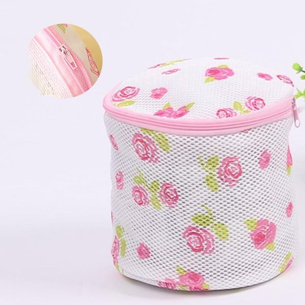 

laundry bags 1pc rose net mesh bag zipper underwear bra socks washing machine basket portable home bathroom clothes case