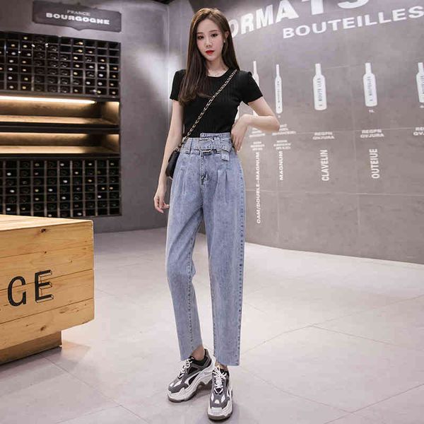

jeans women's straight loose autumn new high-waisted thinner wide-legged spring and autumn old pants trendy women 210412, Blue