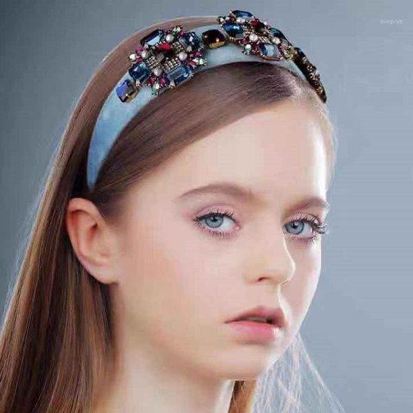 

pauli manfi high-end hair accessories women's rhinestones super flash alloy wide-brimmed headband fashion girl band1