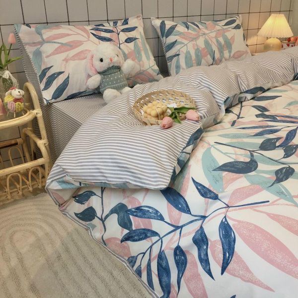 

bedding sets luxury 4pcs cotton set household spring autumn fitted sheet flower king twin  flat quilt cover bed pillowcase
