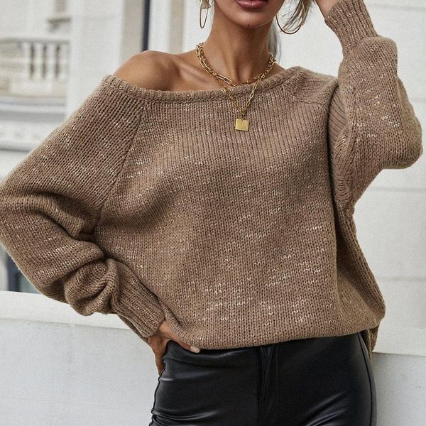

women's sweaters women autumn winter 2021 long sleeve o-neck loose oversized knitted pullover ladies sweater casual warm female, White;black
