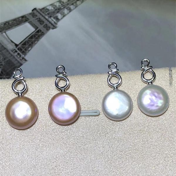 

dangle & chandelier 11-14mm baroque button pearl earrings s925 sterling silver kiwa coin jewelry women gifts white/purple 3pairs/lot
