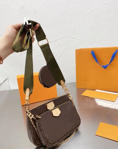 

2022 women luxurys designers bags multi pochette accessoires original box date code handbags purse wallet clutch shoulder messenger cross bo