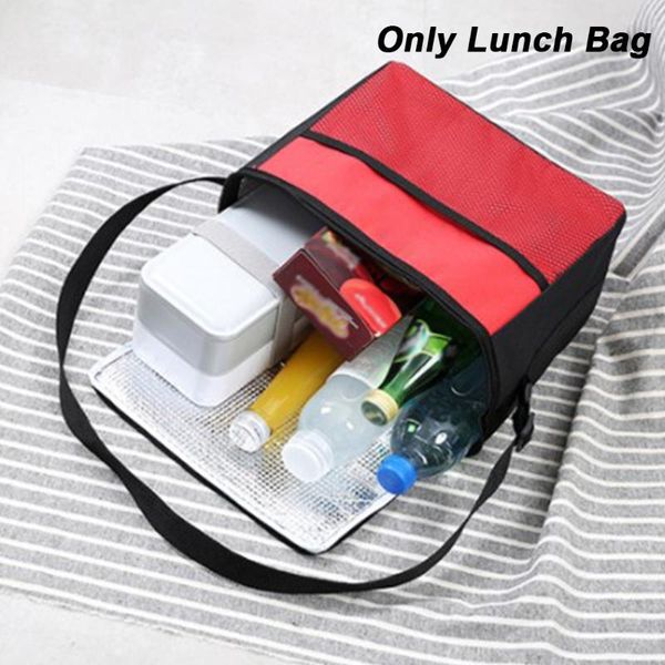 

students office portable insulation travel lunch bag cooler container heavy duty waterproof outdoor picnic oxford cloth camping organizer, Blue;pink
