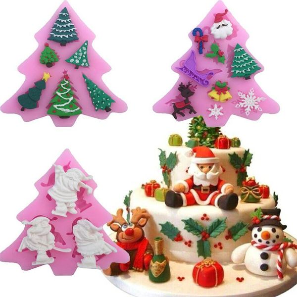 

cake tools 2021 1pc christmas tree silicone mold fondant decorating chocolate weihnachtsbaum navidad natal