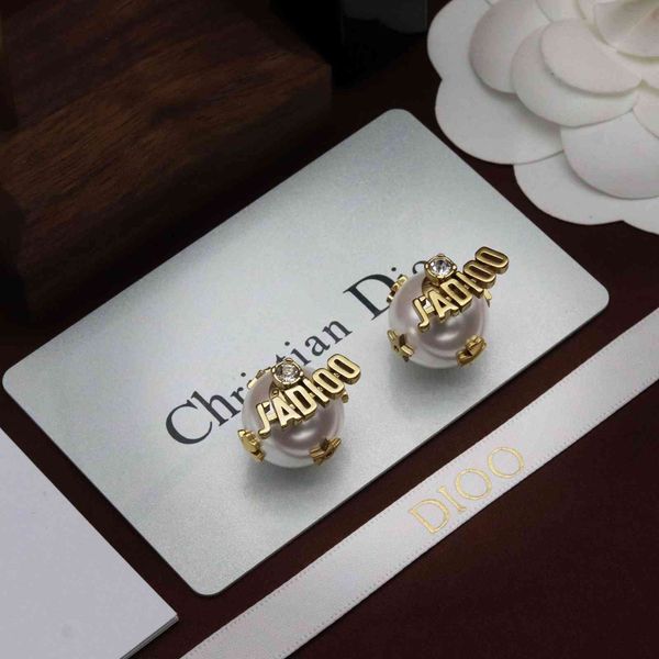 

2021 luxury designer jewelry letter pearl earrings for women, Silver