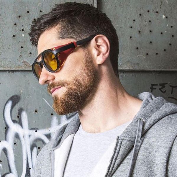 

sunglasses impulse round punk life goggles cool rivet glasses men's and women's, White;black