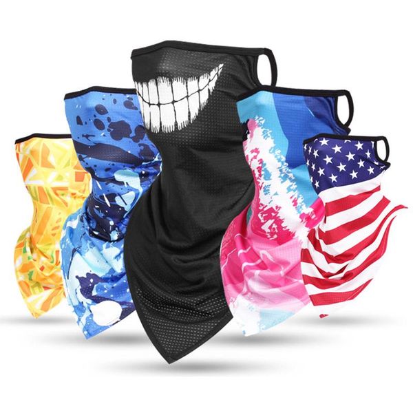 

cycling caps & masks multi-function neck gaiter face windproof breathable silk scarf ridding fishing ski snowboard bandana, Black