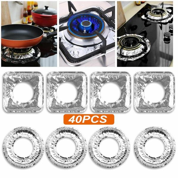 

cleaning cloths 40 aluminum foil gas stove protector burner liner pad cover kitchen