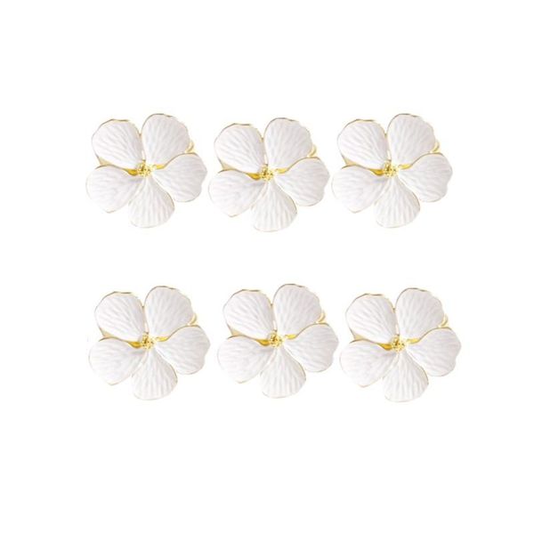 

6pcs napkin rings vegetable white oil flower for dinner parties birthdays weddings family gatherings table decor kitchen