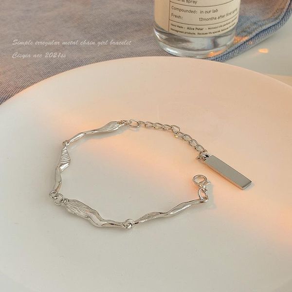 

link, chain lovelink korean style vintage geometric bracelets adjustable bangles for women wedding couple fashion party jewelry, Black
