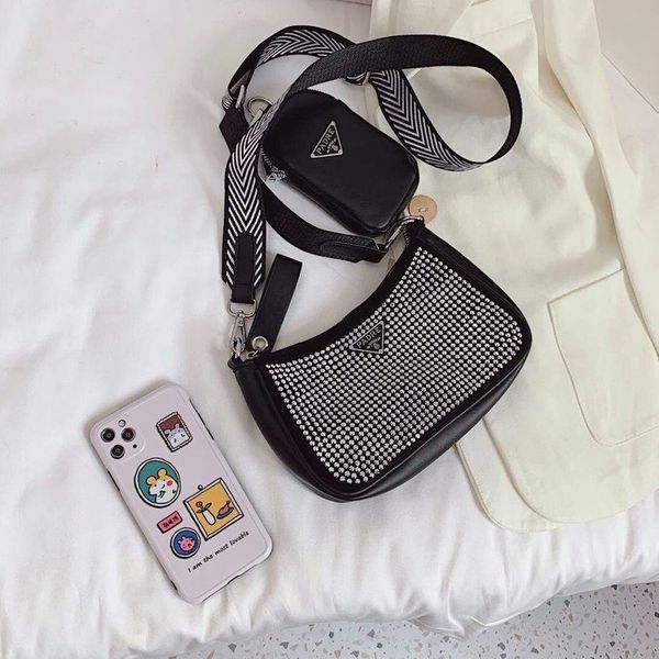 

70% s net red three in one small new rhinestone chest single shoulder messenger armpit bag