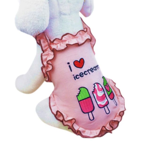 

dog apparel cute ice cream printing cotton small pet t-shirt