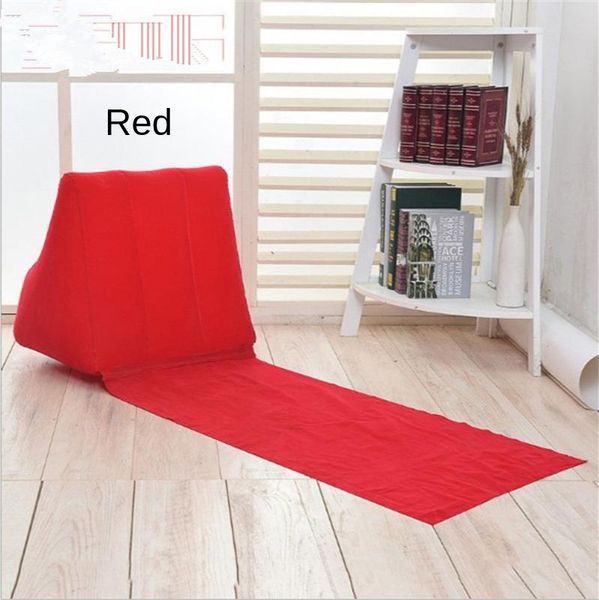 

outdoor pads foldable soft inflatable beach mat festival camping leisure lounger back pillow cushion air bed travel mattress chair seat