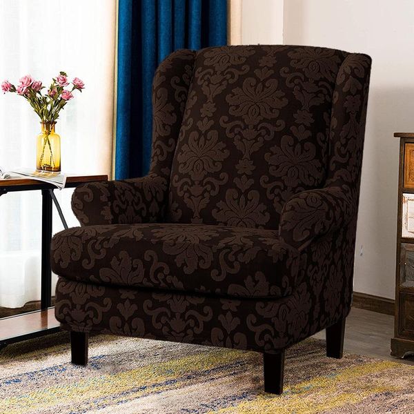 

elastic wing back chair cover jacquard tiger armchair slipcover arm king protector for living room single seater sofa covers