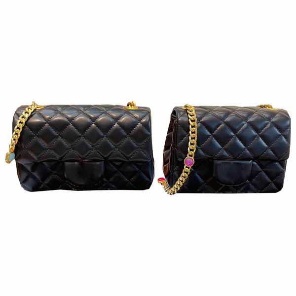 

2022luxury brand designer shoulder bags leather versatile fashion crossbody bag casual gem metal chain messenger bags womens sim