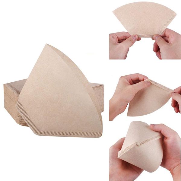 

coffee filters 2 natural disposable cone filter paper, fit for 2-4 cups, designed makers, dripper