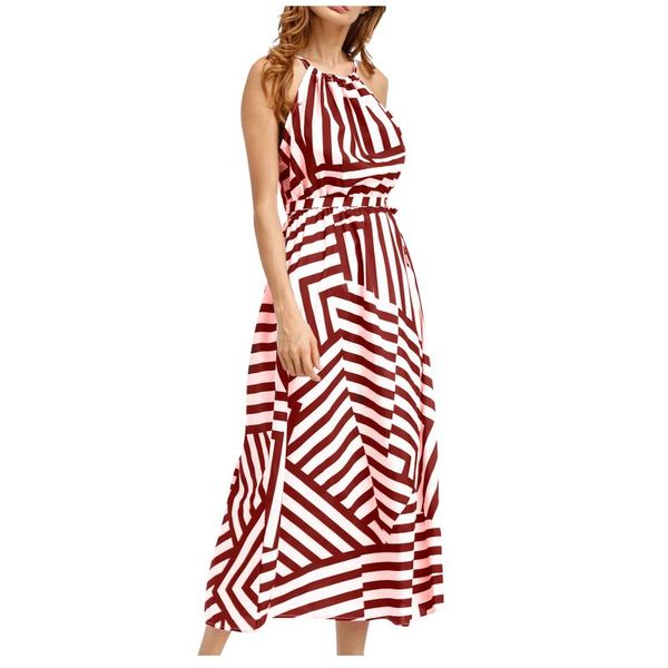 

women's fashion casual neck sleeveless geometric print loose frenulum dress elegant short sleeve o dresses, Black;gray