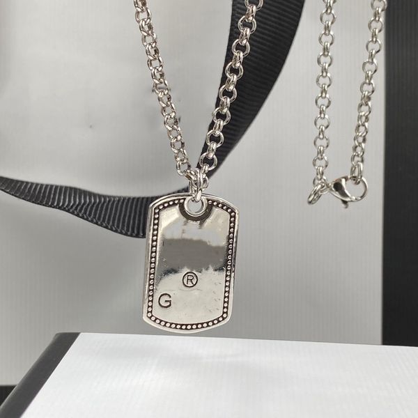 

luxury design necklace chain for couple retro hip hop fashion letter silver necklaces chain supply linkb