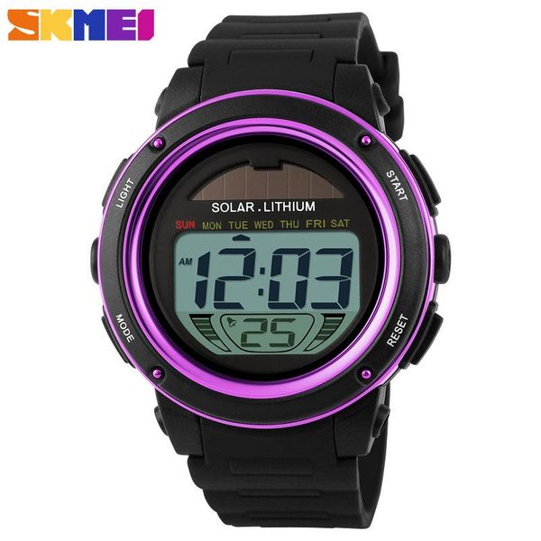 

wristwatches skmei casual solar power 50m water resistant outdoor sports watches men digital watch relogio masculino, Slivery;brown