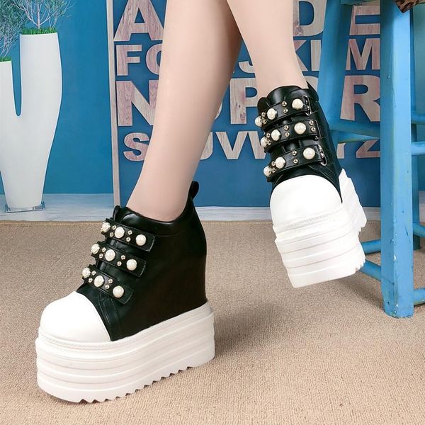 

dress shoes black white women's breathable autumn wedges high heel woman