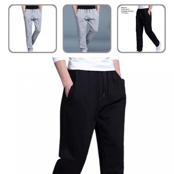 

men's pants stylish long pockets soft great stitching loose casual men, Black