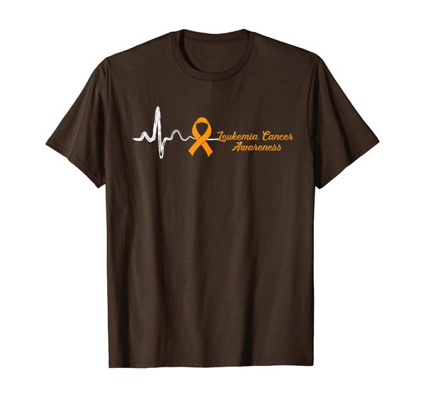 

Heart Beat Orange Ribbon Leukemia Awareness T-Shirt, Mainly pictures