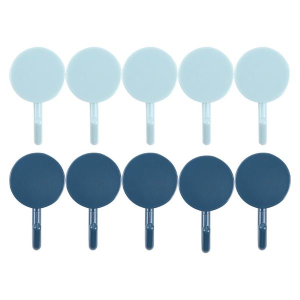 

hooks & rails 10pcs easy install hats hangers self sticky space saving wall mounted clothes office door brushes kitchen bathroom hanging hoo