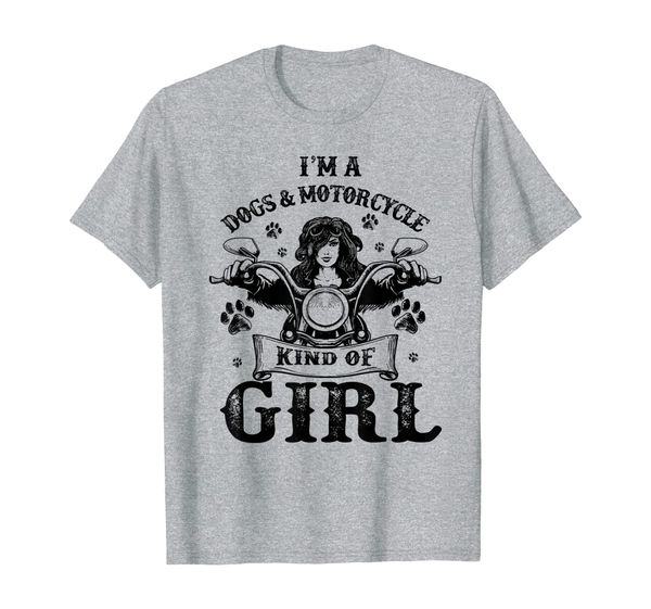 

i'm a dog and motorcycle kind of girl t-shirt womens gift t-shirt, White;black