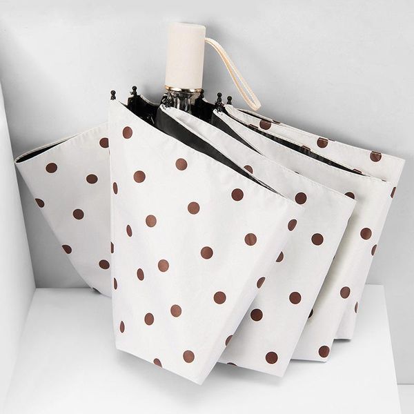 

umbrellas fashion wave point umbrella dual-use chinese three fold folding small fresh parapluie guarda chuva