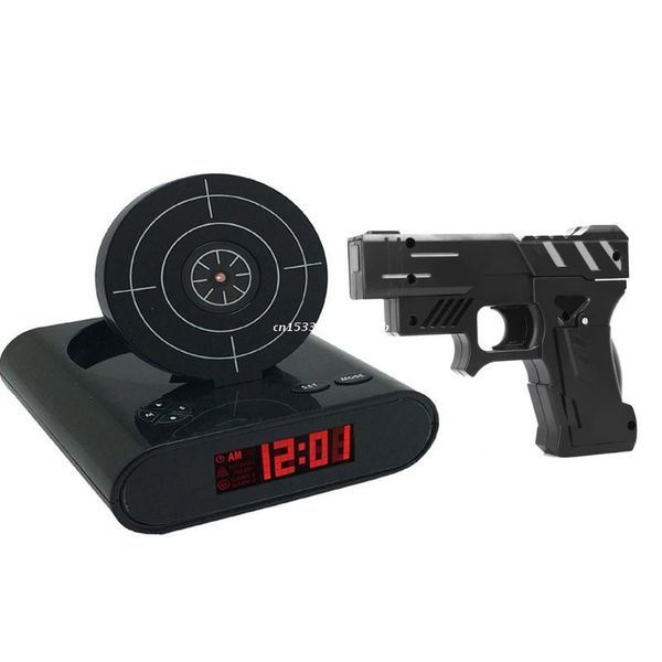 

timers s 2021 electronics desk clock digital gun alarm gadget target-laser shooting for children's table dropship