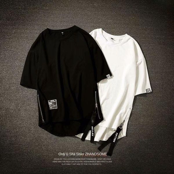 

men's t-shirts summer short sleeve o-neck youthful vitality smart casual fashion mens clothing tee white t shirt, White;black