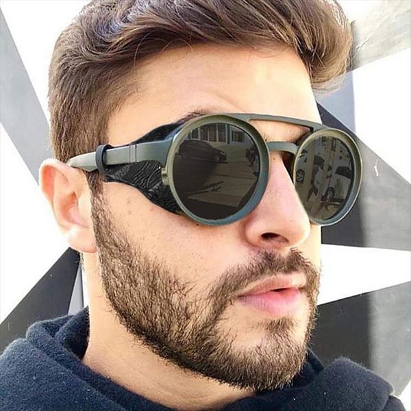 

classic steampunk sunglasses for men brand designer trend sunglass male retro vintage punk sun glasses women uv400, White;black