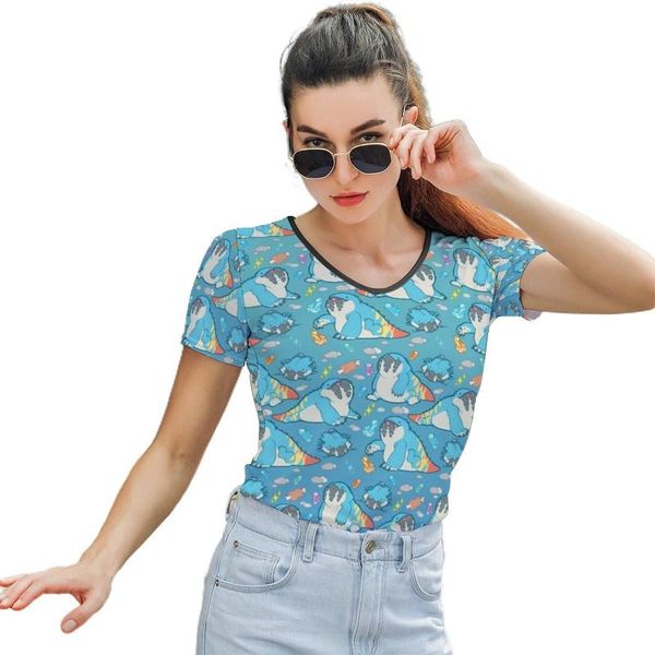 

women's t-shirt monster t shirt graphic women trendy street fashion short sleeve o neck polyester tee, White