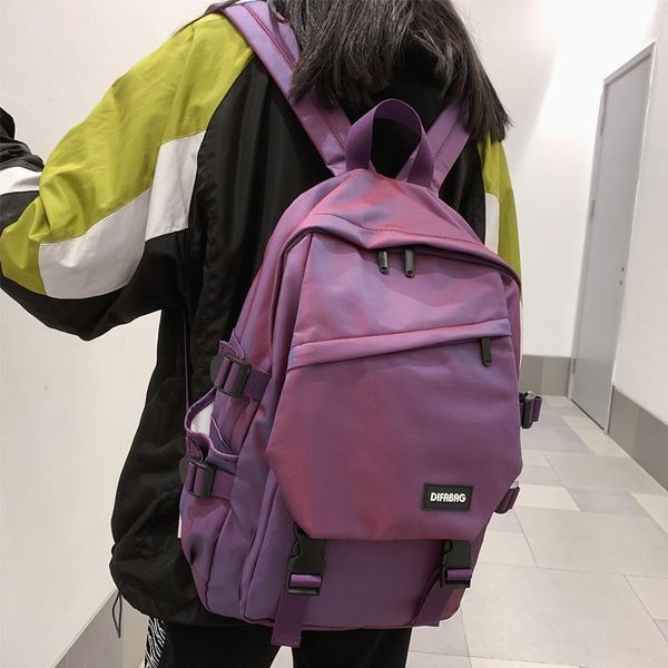 

waterproof nylon women backpack men large capacity eye-splice schoolbag college couples laptravel bag