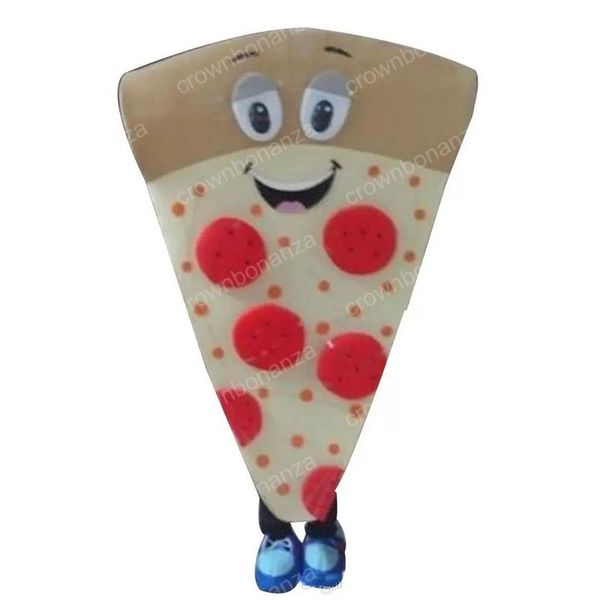 Costume della mascotte della pizza di Halloween Abiti da personaggio dei cartoni animati di alta qualità Abiti da esterno per feste di compleanno di carnevale di Natale per adulti