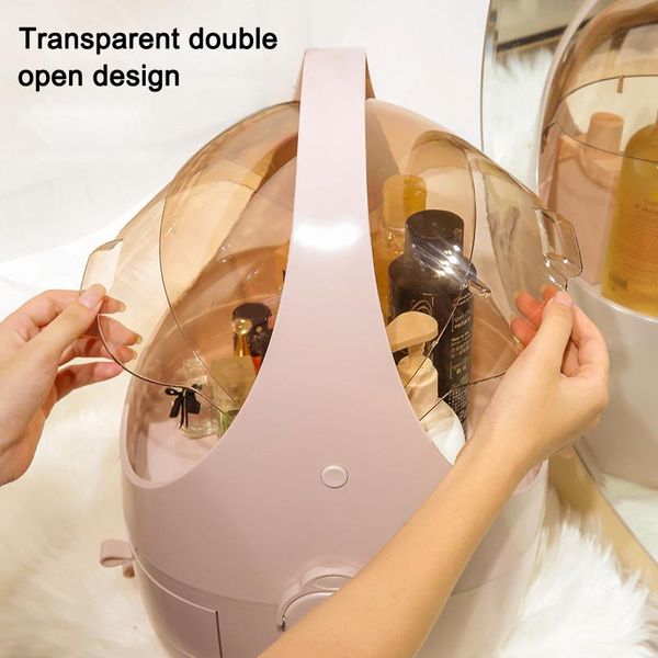 

makeup storage box drawer type deskdustproof transparent window cosmetic organizer case benl889 boxes & bins