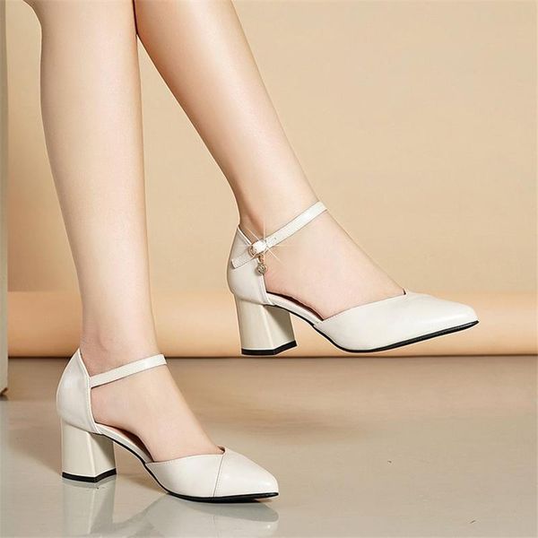 

dress shoes women's for the fall of 2021 rhinestone toe thick heel wild fairy style hollow gentle lady one word buckle sandals, Black