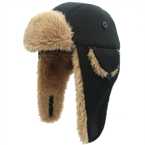 

outdoor children's warm lei feng hat cold resistant plush winter cycling ski ear cap, Blue;gray