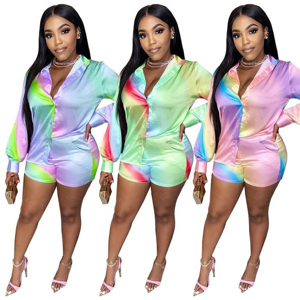 

women's tracksuits simple pure color deep v neck long sleeve bro and short tight casual lady fashion, Gray