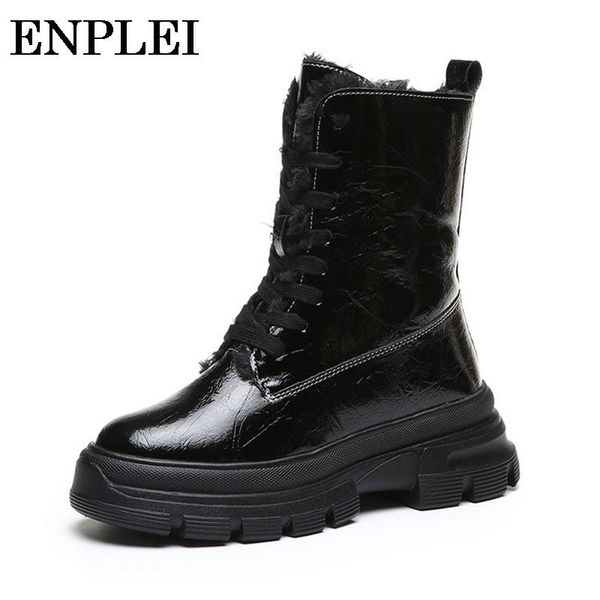 

boots enplei winter women fashion high-heeled breathable classic elegant pumps soft comfortable wedges size 35-40, Black