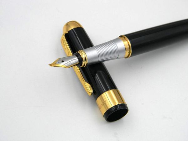 

black golden office gift 1.0mm nib fountain pen pens